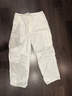 Aritzia Tna White Women's Cargo Pants with Drawstring Waist (NEVER WORN)